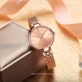 WWOOR 8865 Ladies Watch Quartz Luxury Rose Gold Watches Fashion Dress Wristwatches Stainless Steel Reloj de mujer